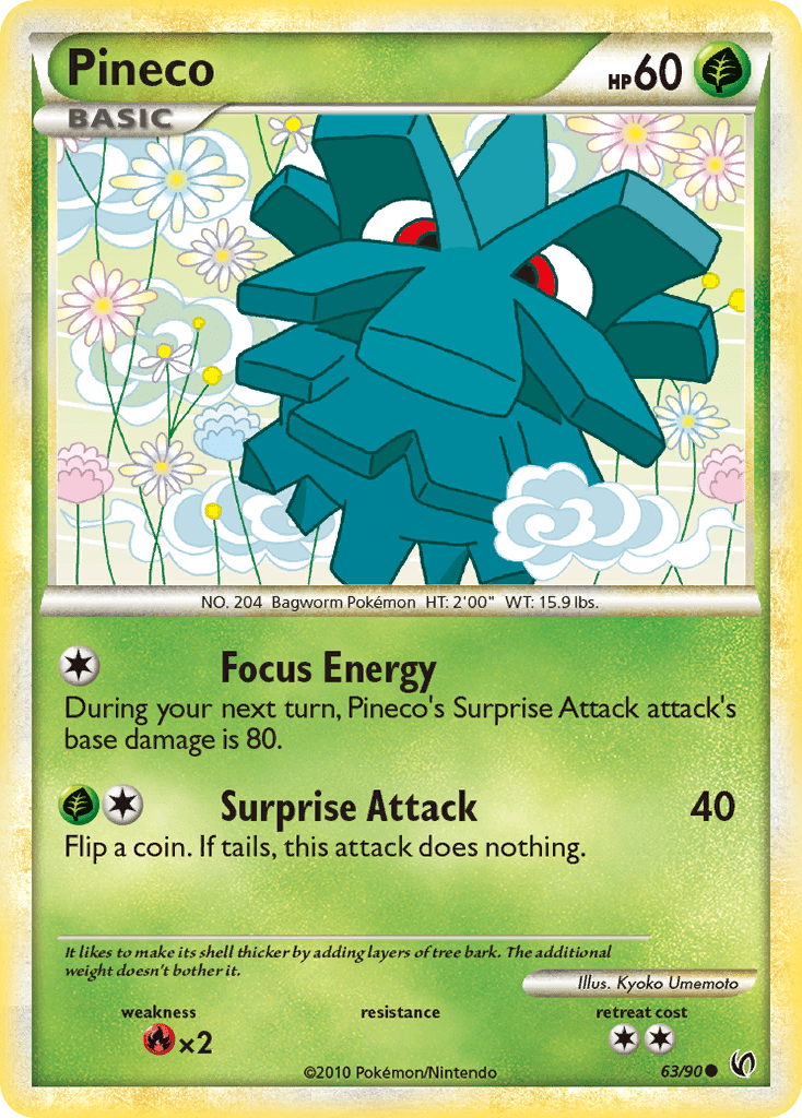 Pineco (63/90) [HeartGold & SoulSilver: Undaunted] Pokemon Single Pokémon  | Multizone: Comics And Games