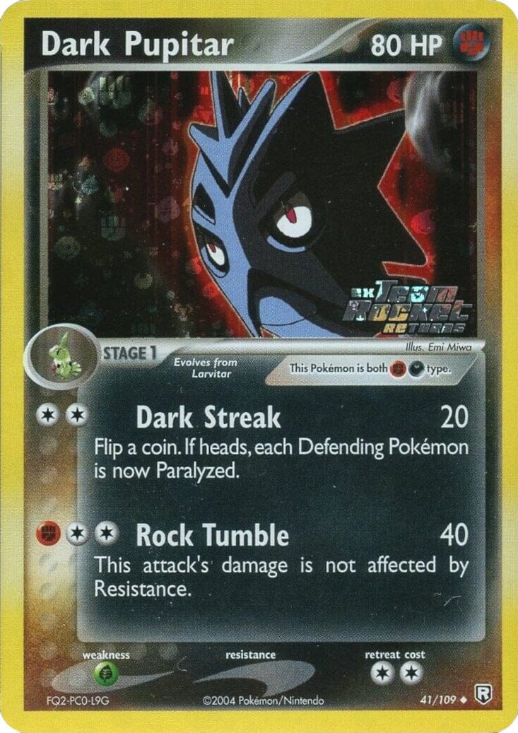 Dark Pupitar (41/109) (Stamped) [EX: Team Rocket Returns] Pokemon Single Pokémon  | Multizone: Comics And Games