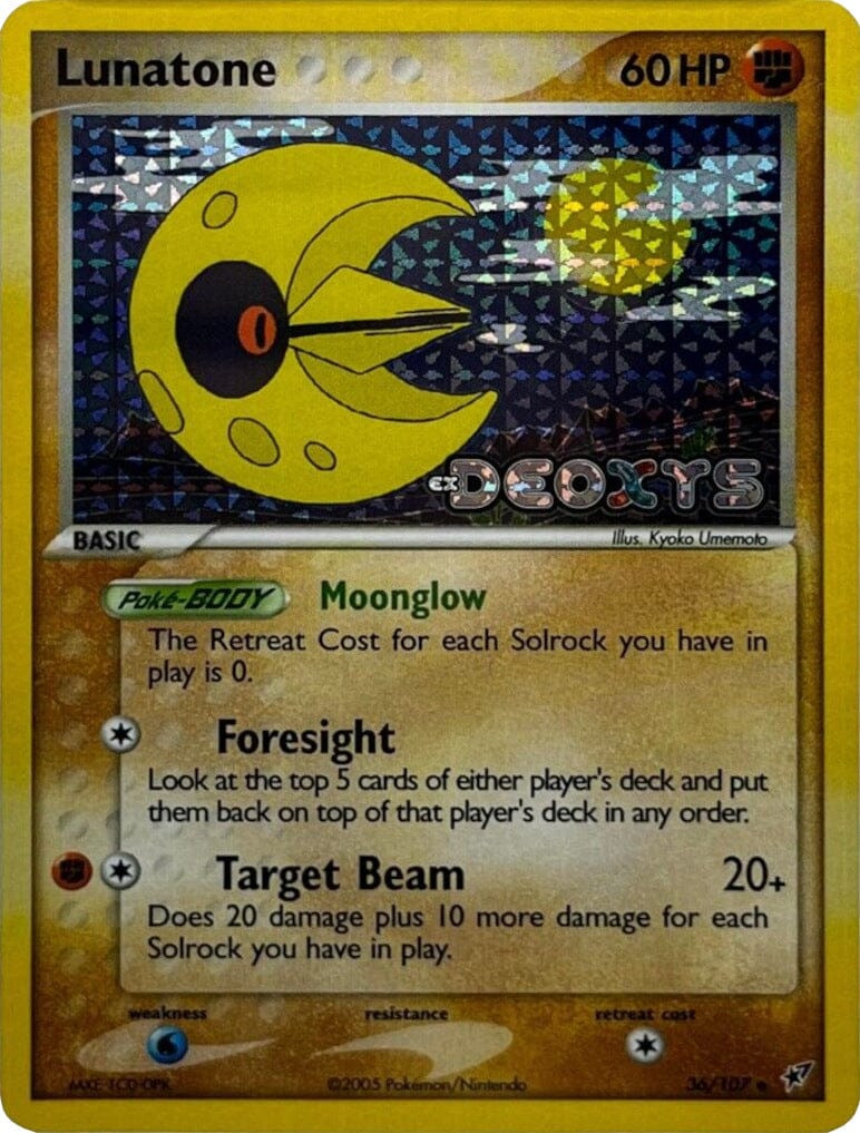 Lunatone (36/107) (Stamped) [EX: Deoxys] Pokemon Single Pokémon  | Multizone: Comics And Games