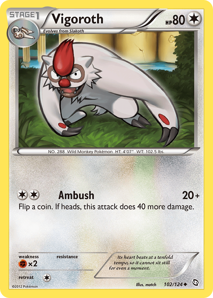 Vigoroth (102/124) [Black & White: Dragons Exalted] Pokemon Single Pokémon  | Multizone: Comics And Games