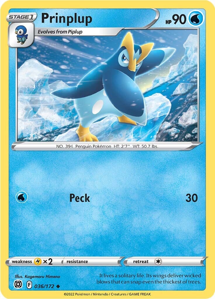 Prinplup (036/172) [Sword & Shield: Brilliant Stars] Pokemon Single Pokémon  | Multizone: Comics And Games