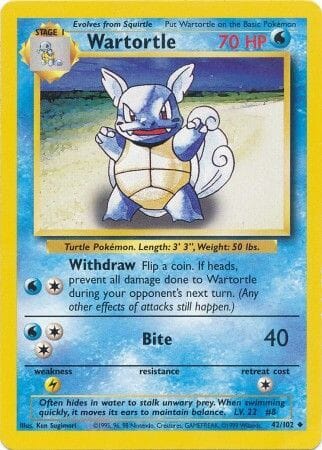 Wartortle (42/102) [Base Set Unlimited] Pokemon Single Pokémon  | Multizone: Comics And Games