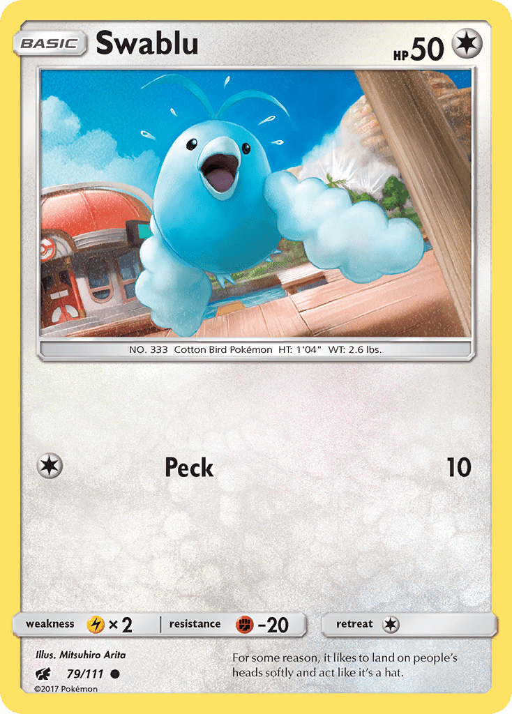 Swablu (79/111) [Sun & Moon: Crimson Invasion] Pokemon Single Pokémon  | Multizone: Comics And Games