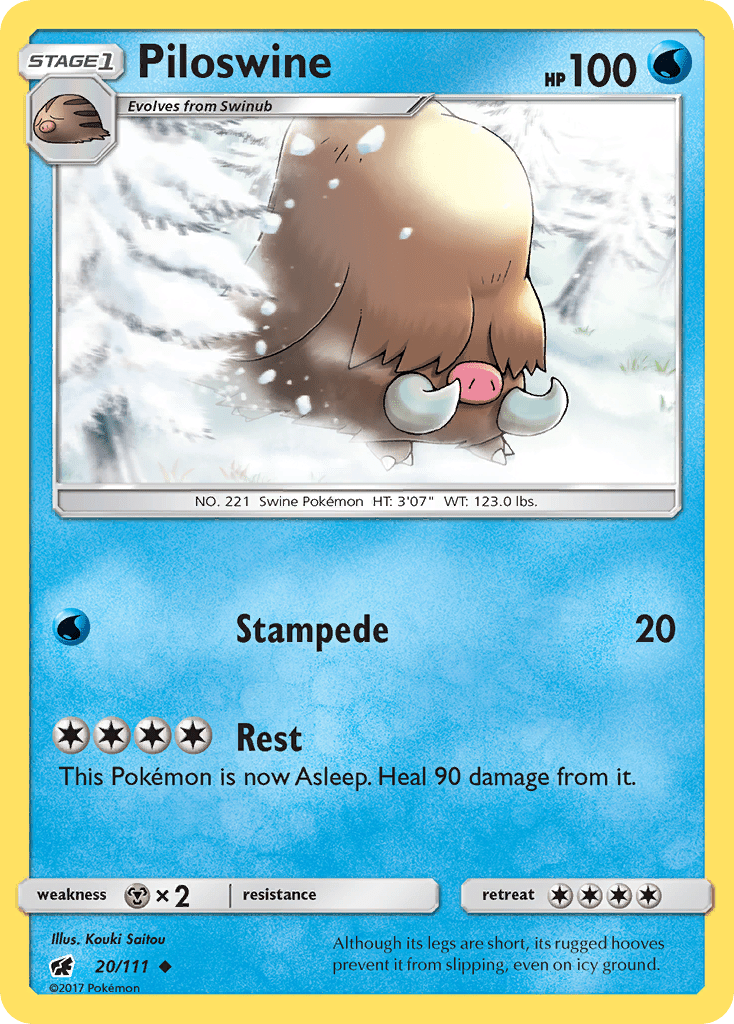 Piloswine (20/111) [Sun & Moon: Crimson Invasion] Pokemon Single Pokémon  | Multizone: Comics And Games