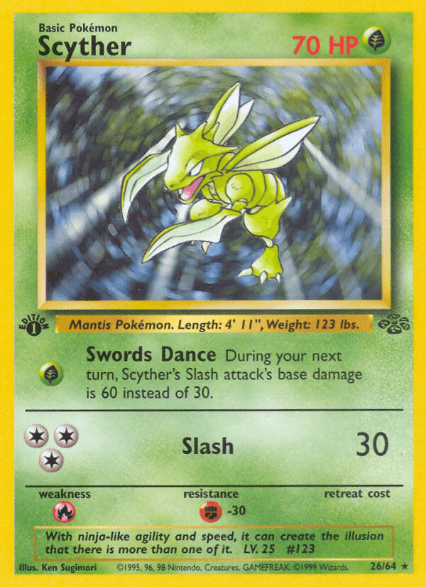 Scyther (26/64) [Jungle 1st Edition] Pokemon Single Pokémon  | Multizone: Comics And Games