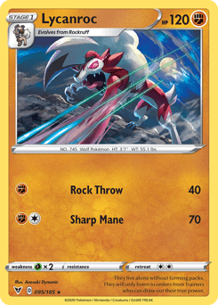 Lycanroc (095/185) [Sword & Shield: Vivid Voltage] Pokemon Single Pokémon  | Multizone: Comics And Games