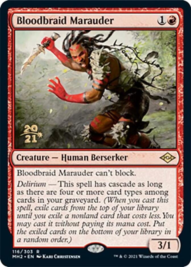 Bloodbraid Marauder [Modern Horizons 2 Prerelease Promos] MTG Single Magic: The Gathering  | Multizone: Comics And Games