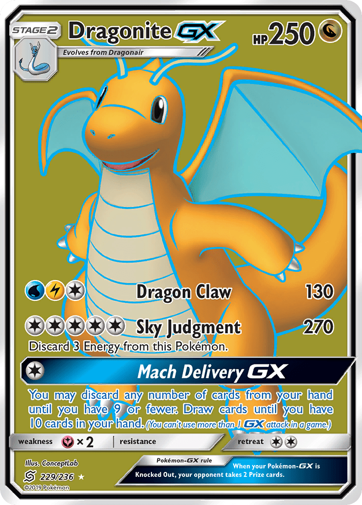 Dragonite GX (229/236) [Sun & Moon: Unified Minds] Pokemon Single Pokémon  | Multizone: Comics And Games