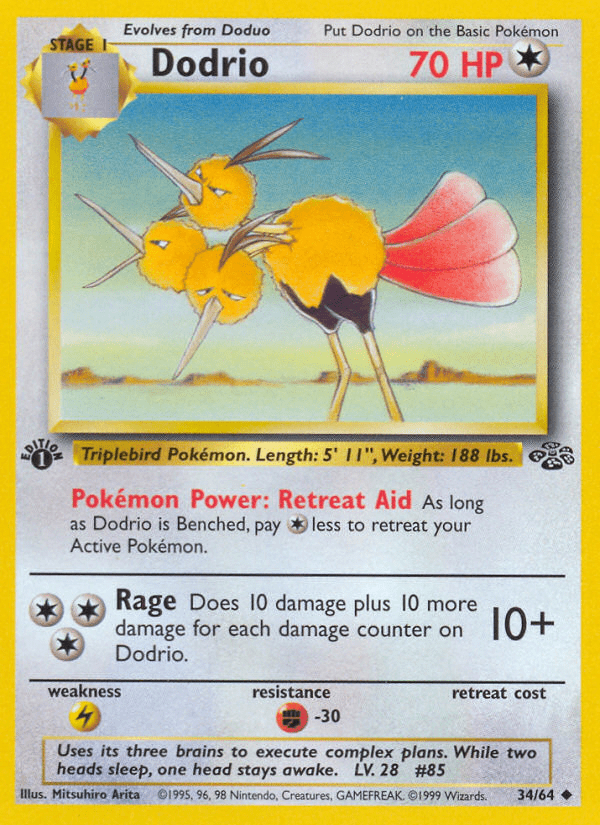 Dodrio (34/64) [Jungle 1st Edition] Pokemon Single Pokémon  | Multizone: Comics And Games