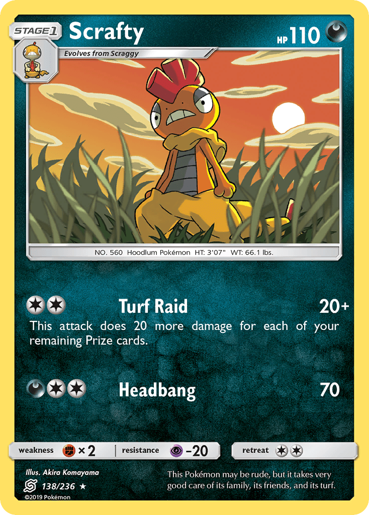 Scrafty (138/236) [Sun & Moon: Unified Minds] Pokemon Single Pokémon  | Multizone: Comics And Games