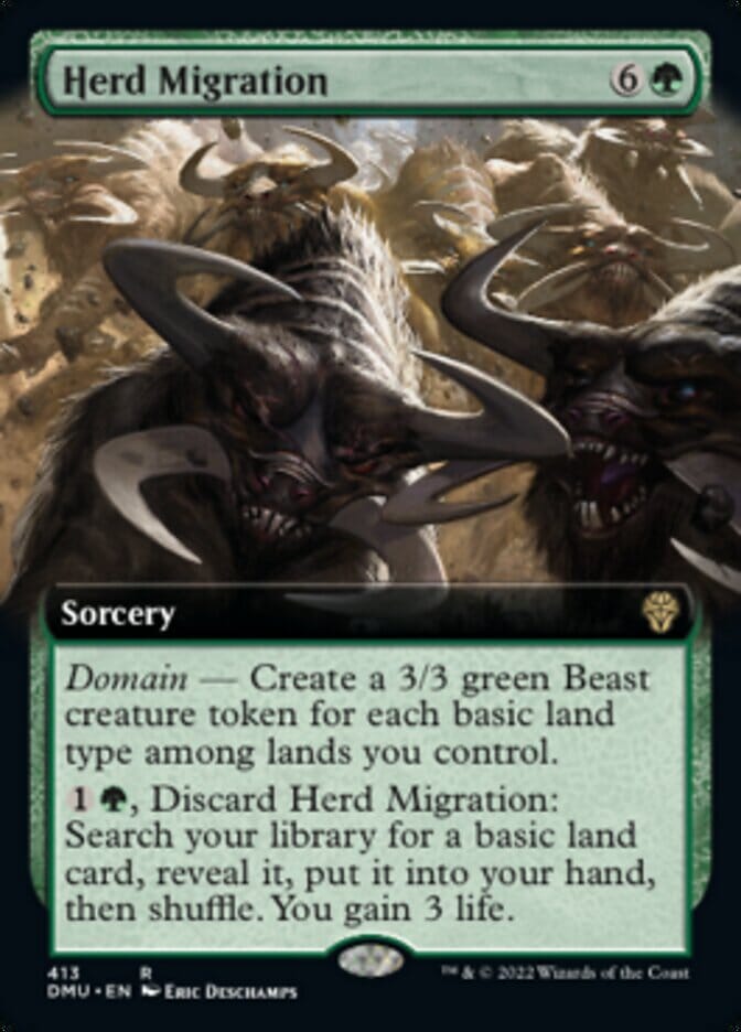 Herd Migration (Extended Art) [Dominaria United] MTG Single Magic: The Gathering  | Multizone: Comics And Games