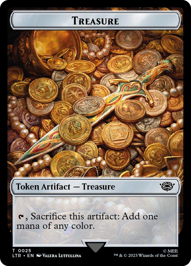 Treasure // Food (0023) Double-Sided Token (Surge Foil) [The Lord of the Rings: Tales of Middle-Earth Tokens] | Multizone: Comics And Games
