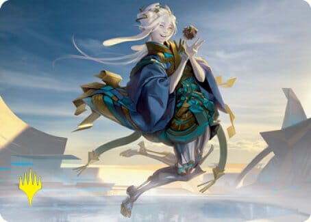 Moonfolk Puzzlemaker Art Card (Gold-Stamped Signature) [Kamigawa: Neon Dynasty Art Series] MTG Single Magic: The Gathering  | Multizone: Comics And Games