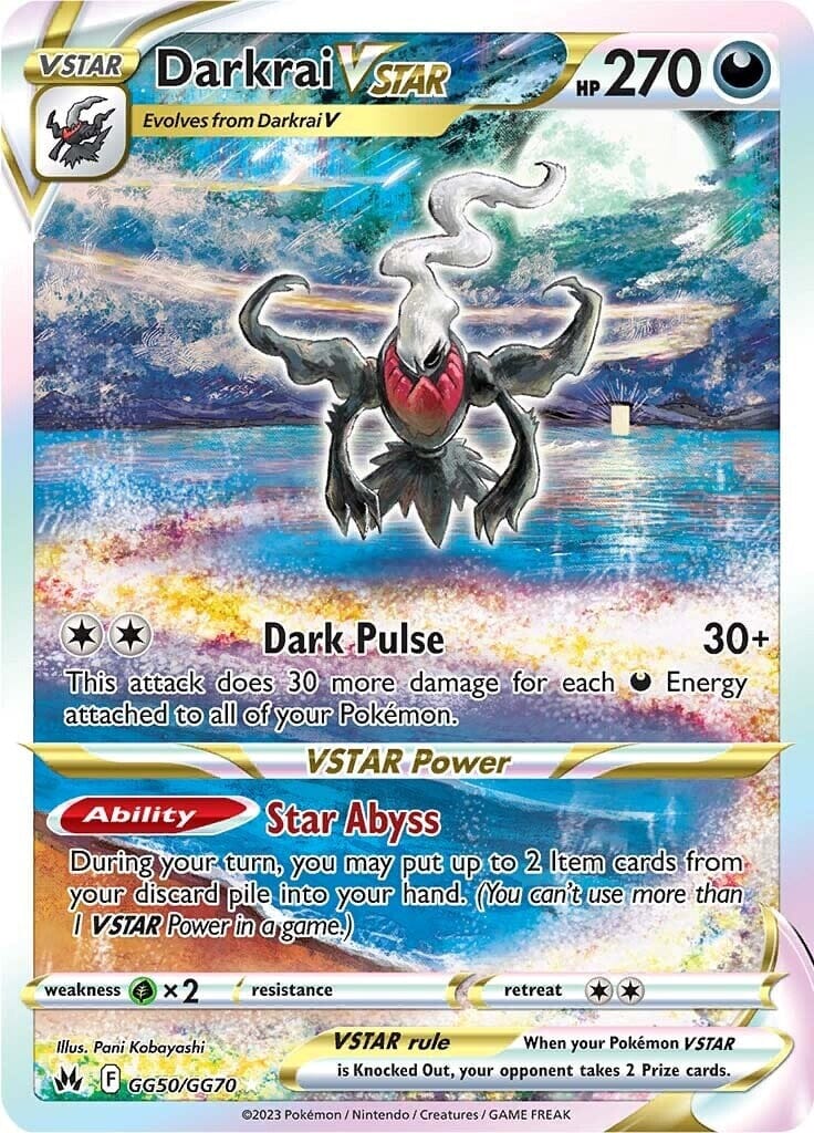 Darkrai VSTAR (GG50/GG70) [Sword & Shield: Crown Zenith] Pokemon Single Pokémon  | Multizone: Comics And Games