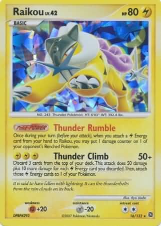 Raikou (16/132) (Cracked Ice Holo) [Diamond & Pearl: Secret Wonders] Pokemon Single Pokémon  | Multizone: Comics And Games