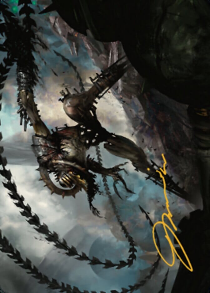 Razorlash Transmogrant Art Card (Gold-Stamped Signature) [The Brothers' War Art Series] MTG Single Magic: The Gathering  | Multizone: Comics And Games