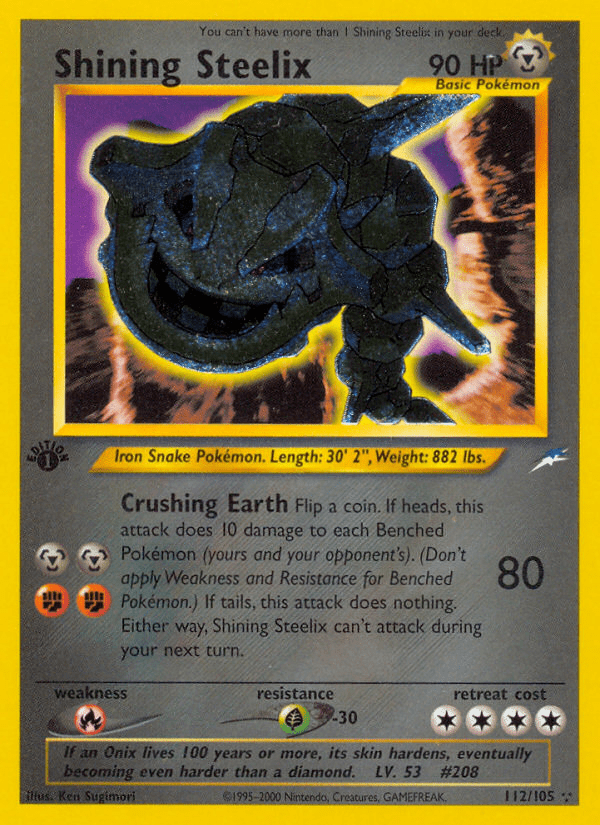Shining Steelix (112/105) [Neo Destiny 1st Edition] Pokemon Single Pokémon  | Multizone: Comics And Games