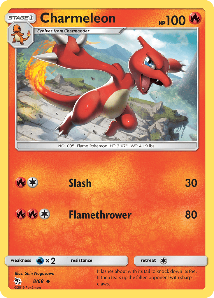 Charmeleon (8/68) [Sun & Moon: Hidden Fates] Pokemon Single Pokémon  | Multizone: Comics And Games