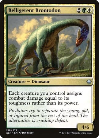 Belligerent Brontodon [Ixalan] MTG Single Magic: The Gathering  | Multizone: Comics And Games