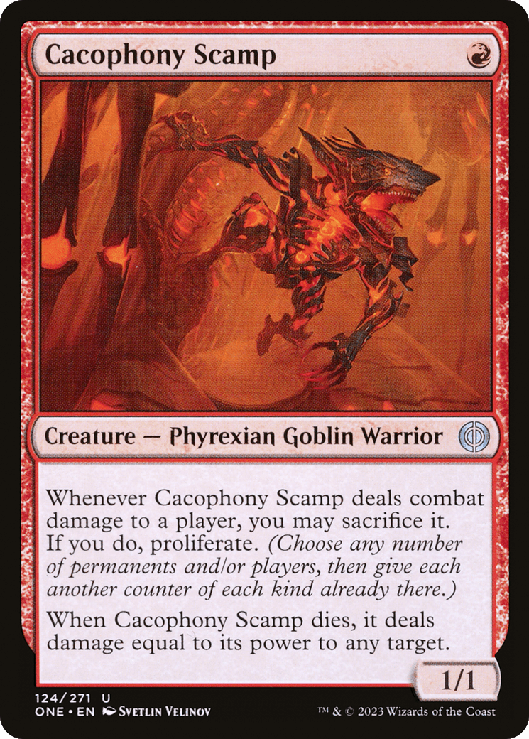 Cacophony Scamp [Phyrexia: All Will Be One] MTG Single Magic: The Gathering  | Multizone: Comics And Games