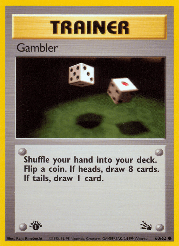 Gambler (60/62) [Fossil 1st Edition] Pokemon Single Pokémon  | Multizone: Comics And Games