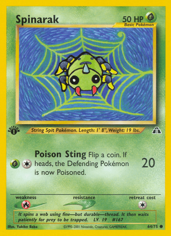 Spinarak (64/75) [Neo Discovery 1st Edition] Pokemon Single Pokémon  | Multizone: Comics And Games