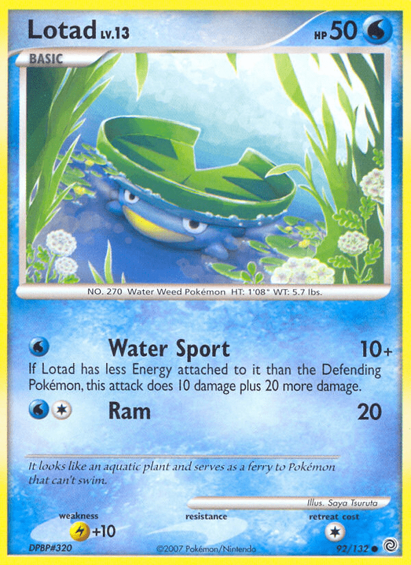 Lotad (92/132) [Diamond & Pearl: Secret Wonders] Pokemon Single Pokémon  | Multizone: Comics And Games