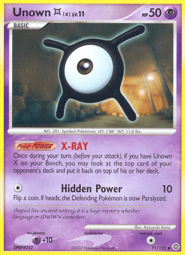 Unown X (71/132) [Diamond & Pearl: Secret Wonders] Pokemon Single Pokémon  | Multizone: Comics And Games
