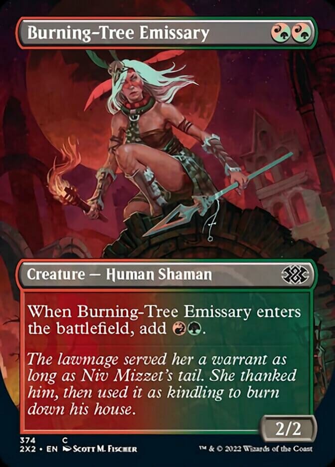 Burning-Tree Emissary (Borderless Alternate Art) [Double Masters 2022] MTG Single Magic: The Gathering  | Multizone: Comics And Games