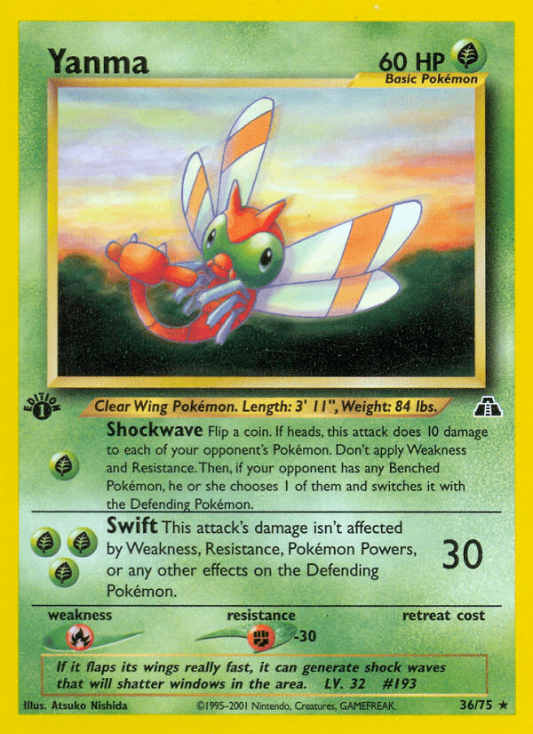 Yanma (36/75) [Neo Discovery 1st Edition] Pokemon Single Pokémon  | Multizone: Comics And Games