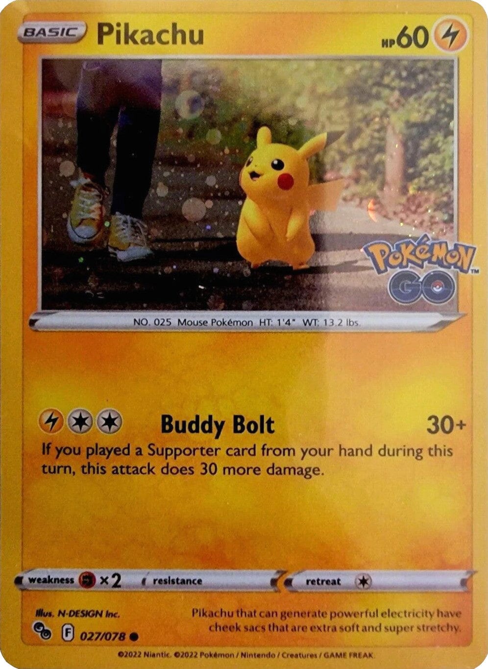 Pikachu (027/078) (Cosmos Holo) [Pokémon GO] Pokemon Single Pokémon  | Multizone: Comics And Games