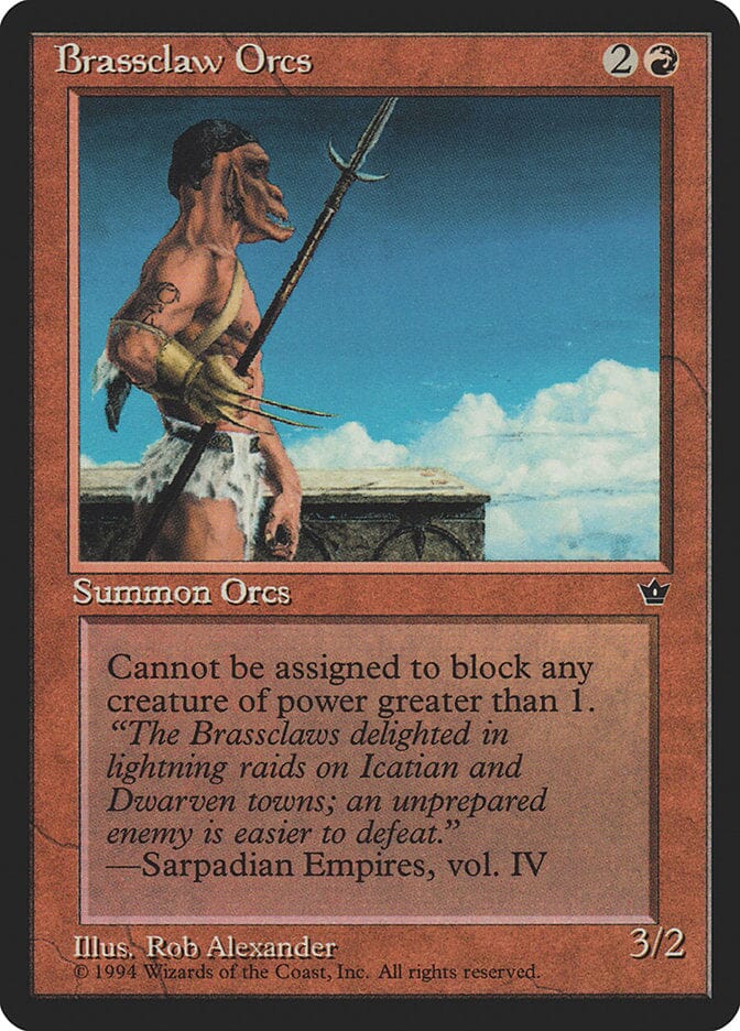 Brassclaw Orcs (Rob Alexander - Sarpadian Empires Flavor Text) [Fallen Empires] MTG Single Magic: The Gathering  | Multizone: Comics And Games