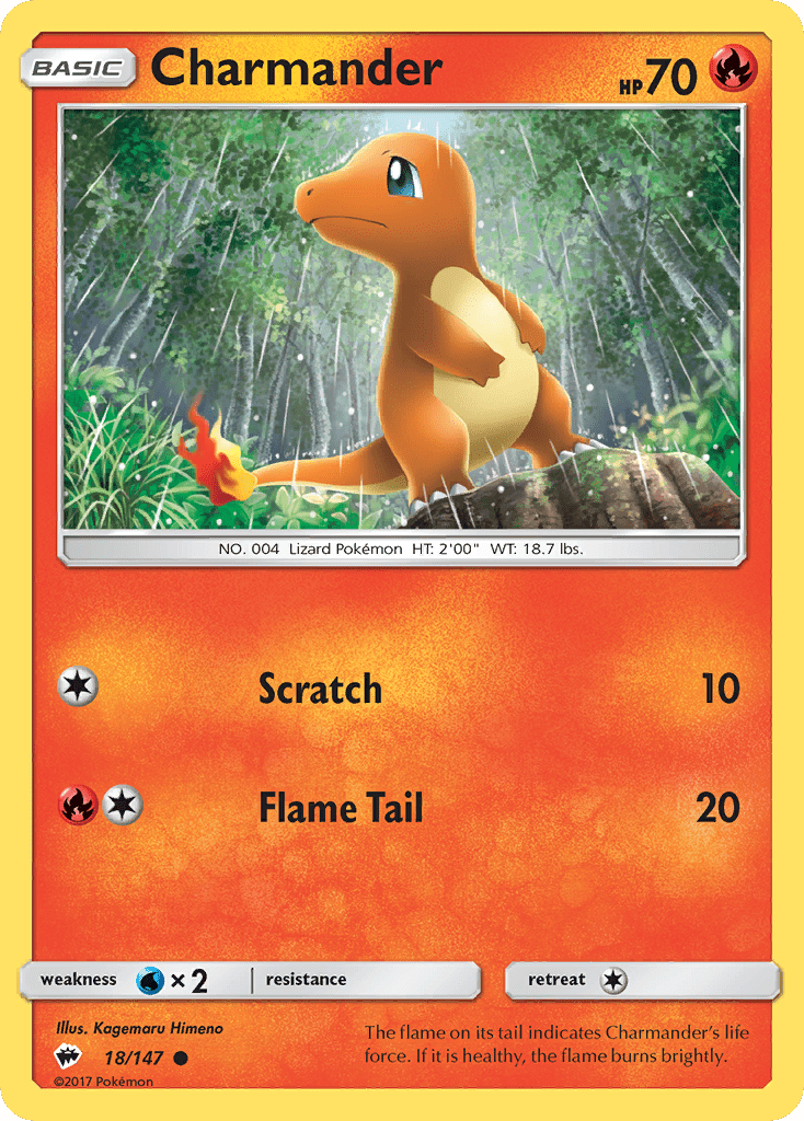 Charmander (18/147) [Sun & Moon: Burning Shadows] Pokemon Single Pokémon  | Multizone: Comics And Games