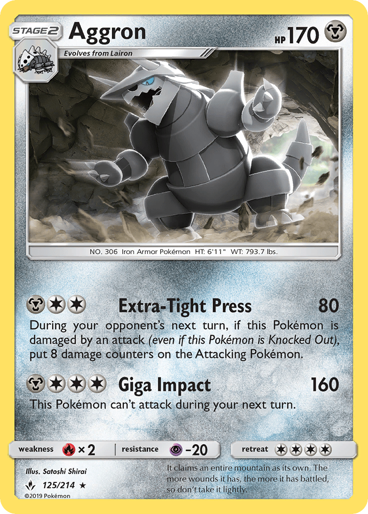 Aggron (125/214) [Sun & Moon: Unbroken Bonds] Pokemon Single Pokémon  | Multizone: Comics And Games