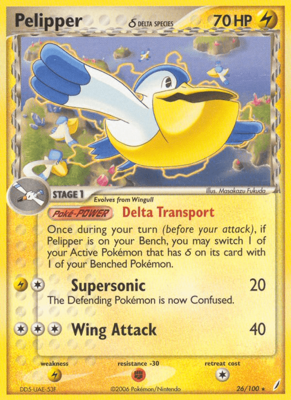 Pelipper(26/100) (Delta Species) [EX: Crystal Guardians] Pokemon Single Pokémon  | Multizone: Comics And Games