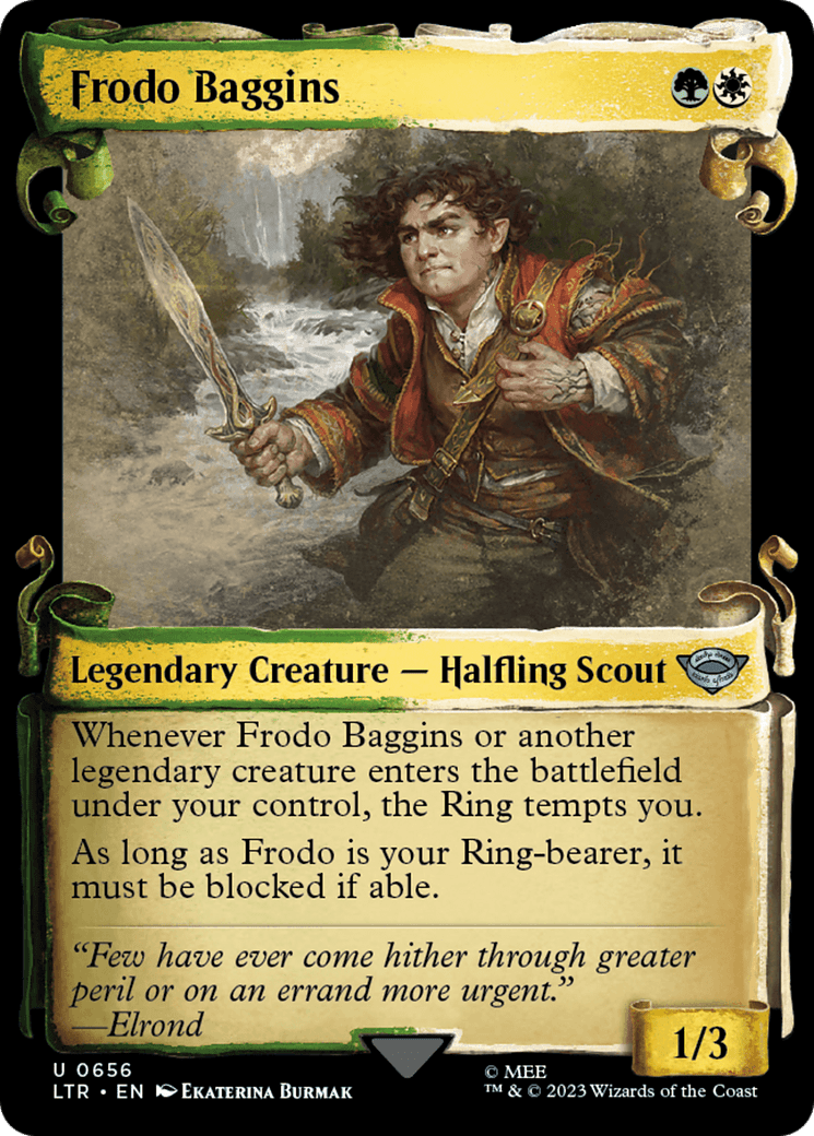 Frodo Baggins [The Lord of the Rings: Tales of Middle-Earth Showcase Scrolls] MTG Single Magic: The Gathering  | Multizone: Comics And Games