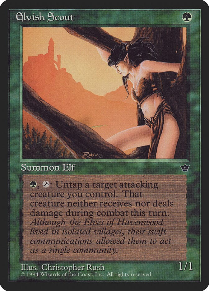 Elvish Scout (Christopher Rush) [Fallen Empires] MTG Single Magic: The Gathering  | Multizone: Comics And Games