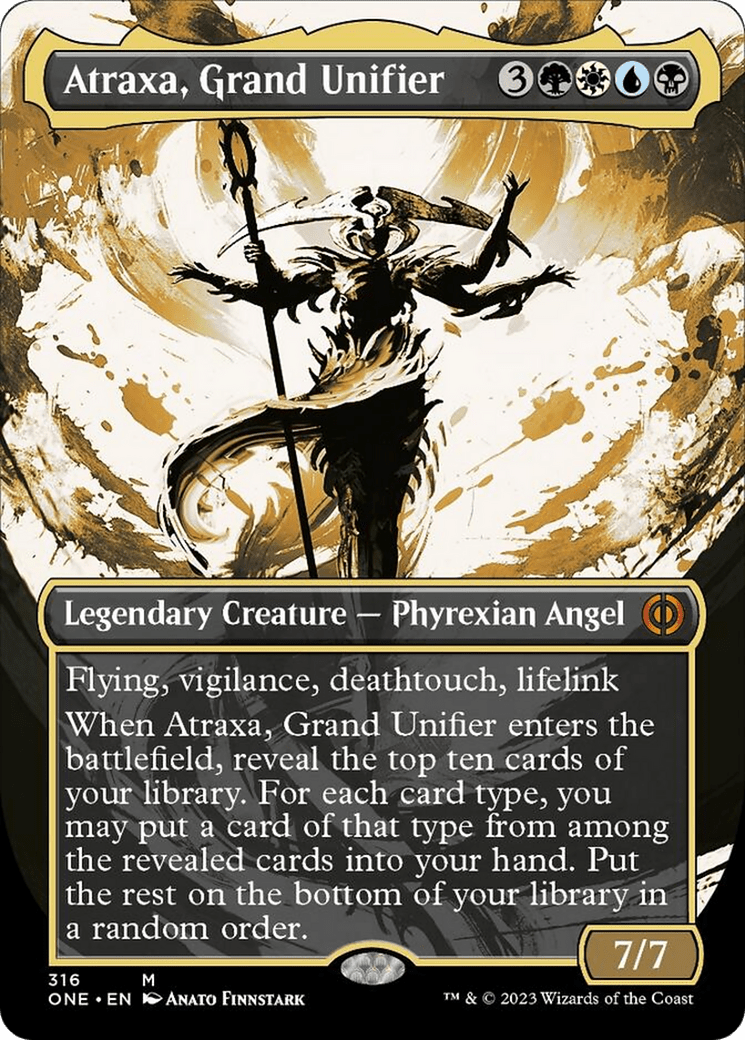 Atraxa, Grand Unifier (Borderless Ichor) [Phyrexia: All Will Be One] MTG Single Magic: The Gathering  | Multizone: Comics And Games