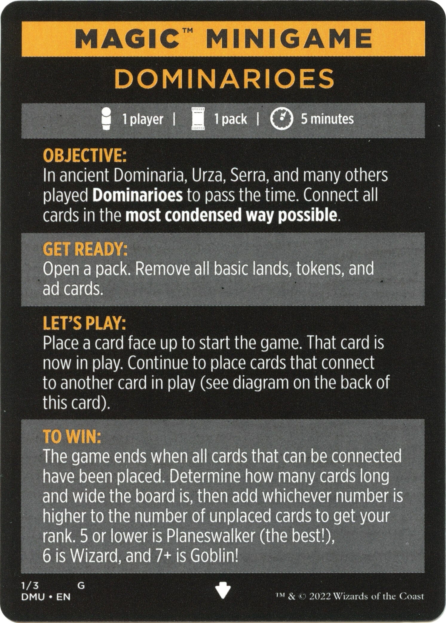 Dominarioes (Magic Minigame) [Dominaria United Minigame] MTG Single Magic: The Gathering  | Multizone: Comics And Games