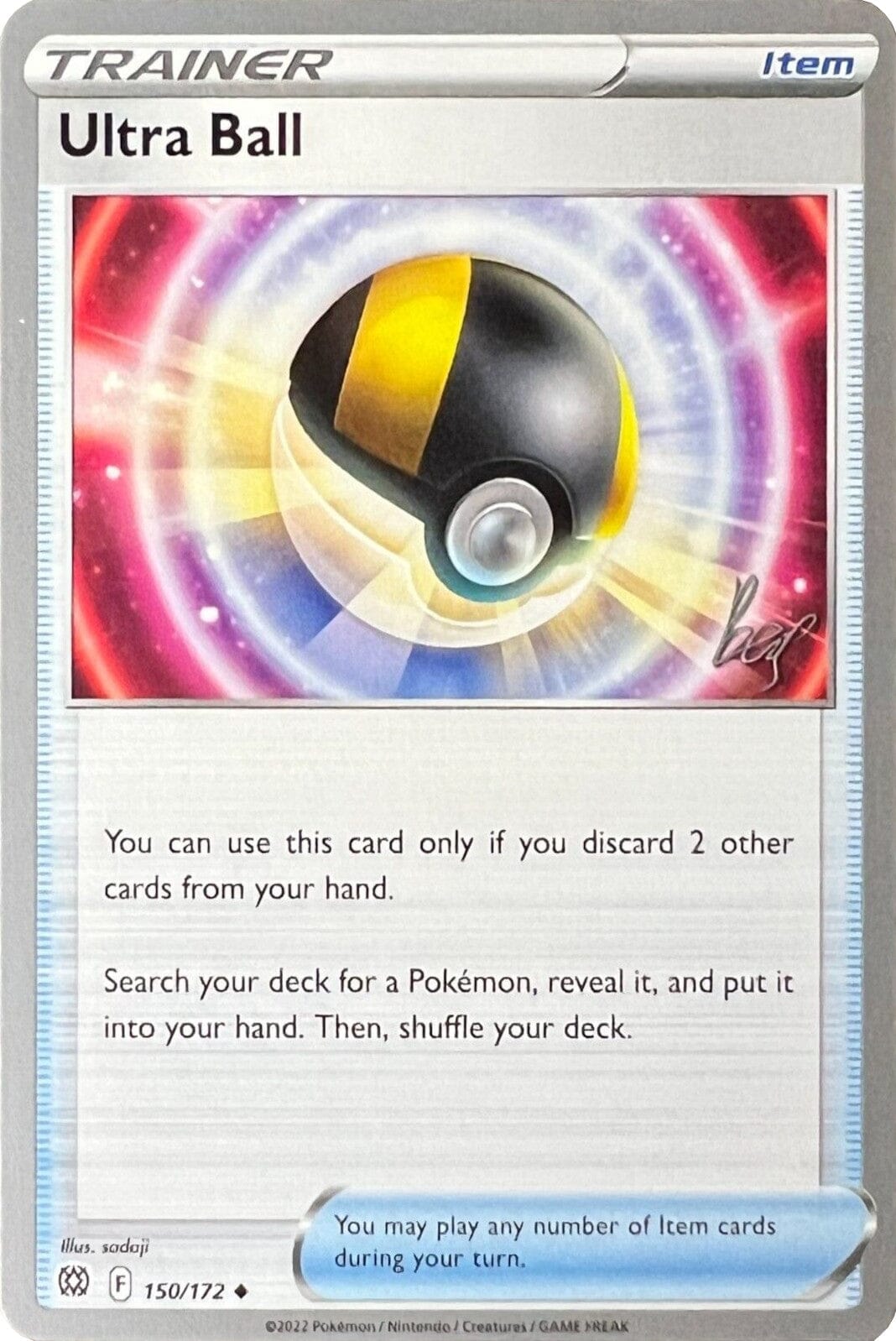 Ultra Ball (150/172) (Cheryl Again - Sebastian Lashmet) [World Championships 2022] Pokemon Single Pokémon  | Multizone: Comics And Games