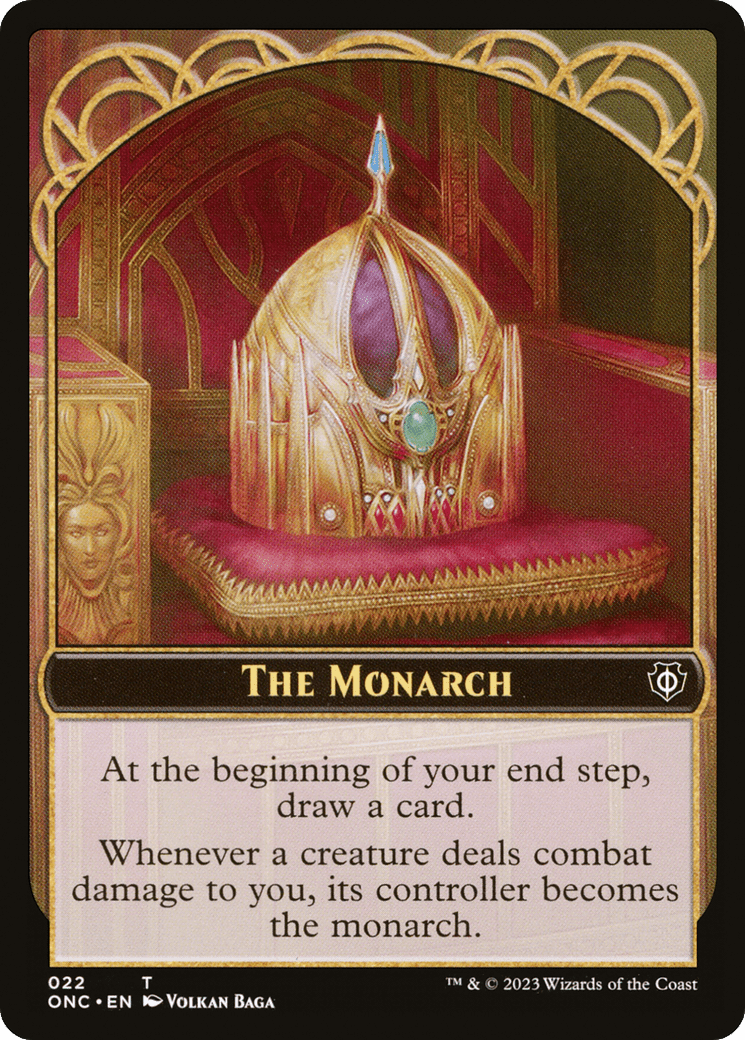 The Monarch // Golem Double-Sided Token [Phyrexia: All Will Be One Commander Tokens] MTG Single Magic: The Gathering  | Multizone: Comics And Games