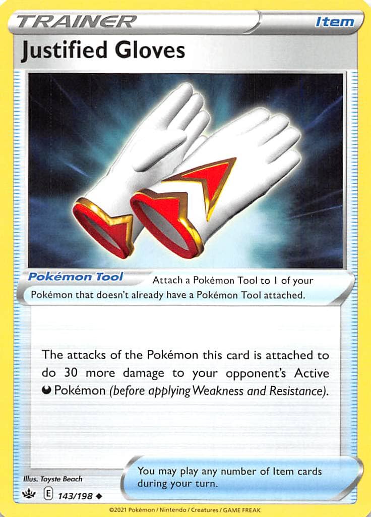 Justified Gloves (143/198) [Sword & Shield: Chilling Reign] Pokemon Single Pokémon  | Multizone: Comics And Games