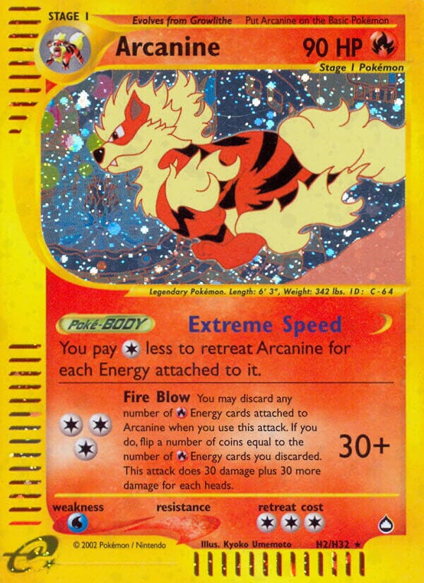 Arcanine (H2/H32) [Aquapolis] Pokemon Single Pokémon  | Multizone: Comics And Games