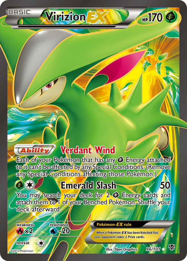 Virizion EX (96/101) [Black & White: Plasma Blast] Pokemon Single Pokémon  | Multizone: Comics And Games