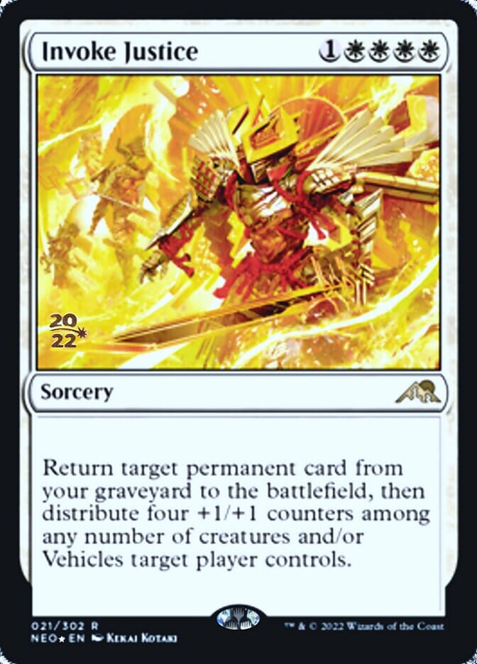 Invoke Justice [Kamigawa: Neon Dynasty Prerelease Promos] MTG Single Magic: The Gathering  | Multizone: Comics And Games