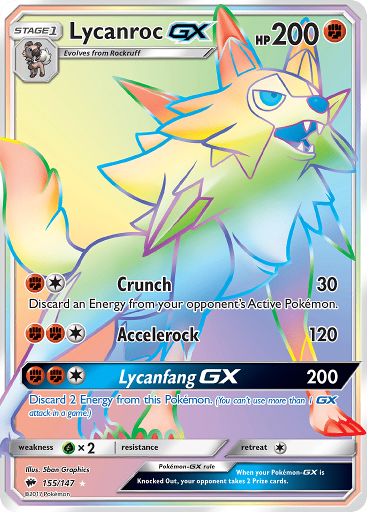 Lycanroc GX (155/147) [Sun & Moon: Burning Shadows] Pokemon Single Pokémon  | Multizone: Comics And Games