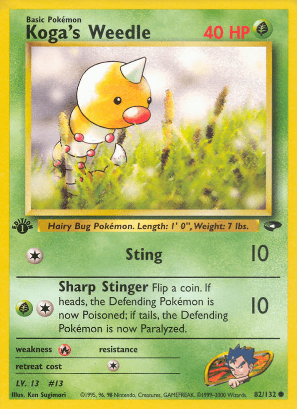 Koga's Weedle (82/132) [Gym Challenge 1st Edition] Pokemon Single Pokémon  | Multizone: Comics And Games