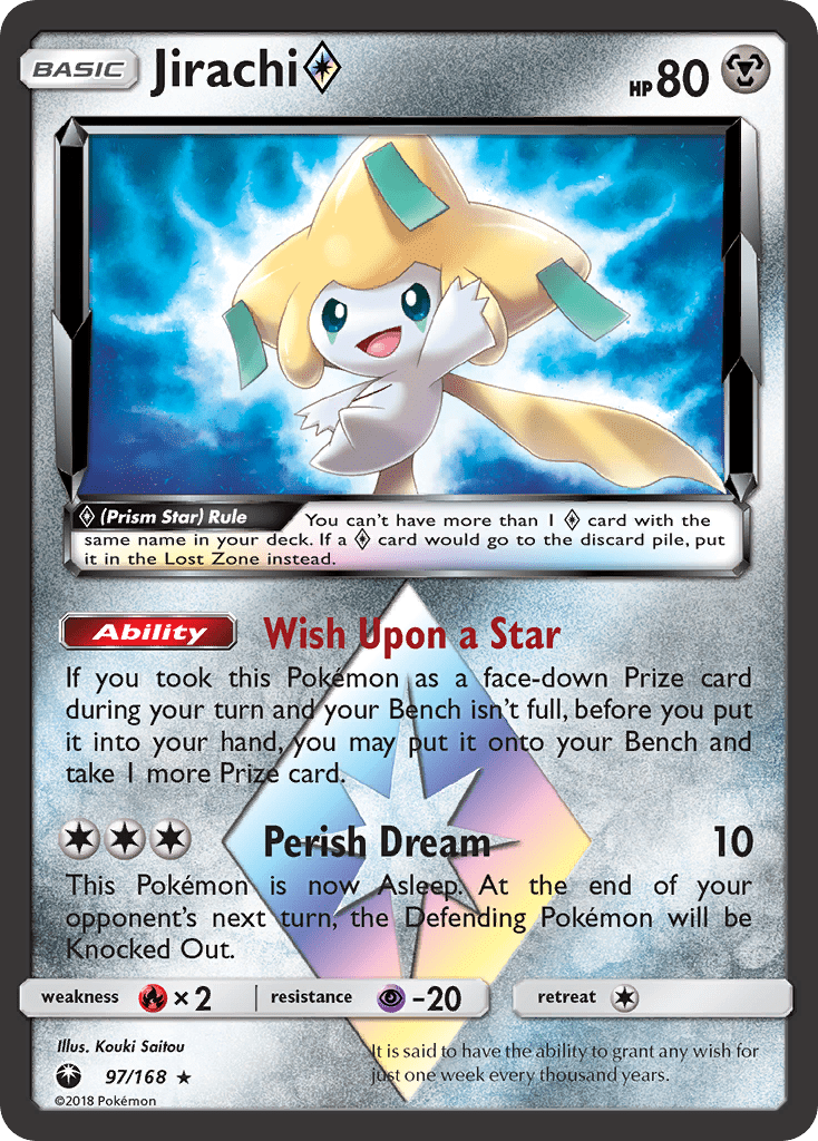 Jirachi (97/168) (Prism Star) [Sun & Moon: Celestial Storm] Pokemon Single Pokémon  | Multizone: Comics And Games
