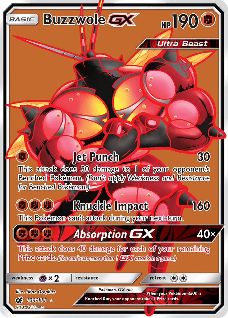 Buzzwole GX (104/111) [Sun & Moon: Crimson Invasion] Pokemon Single Pokémon  | Multizone: Comics And Games