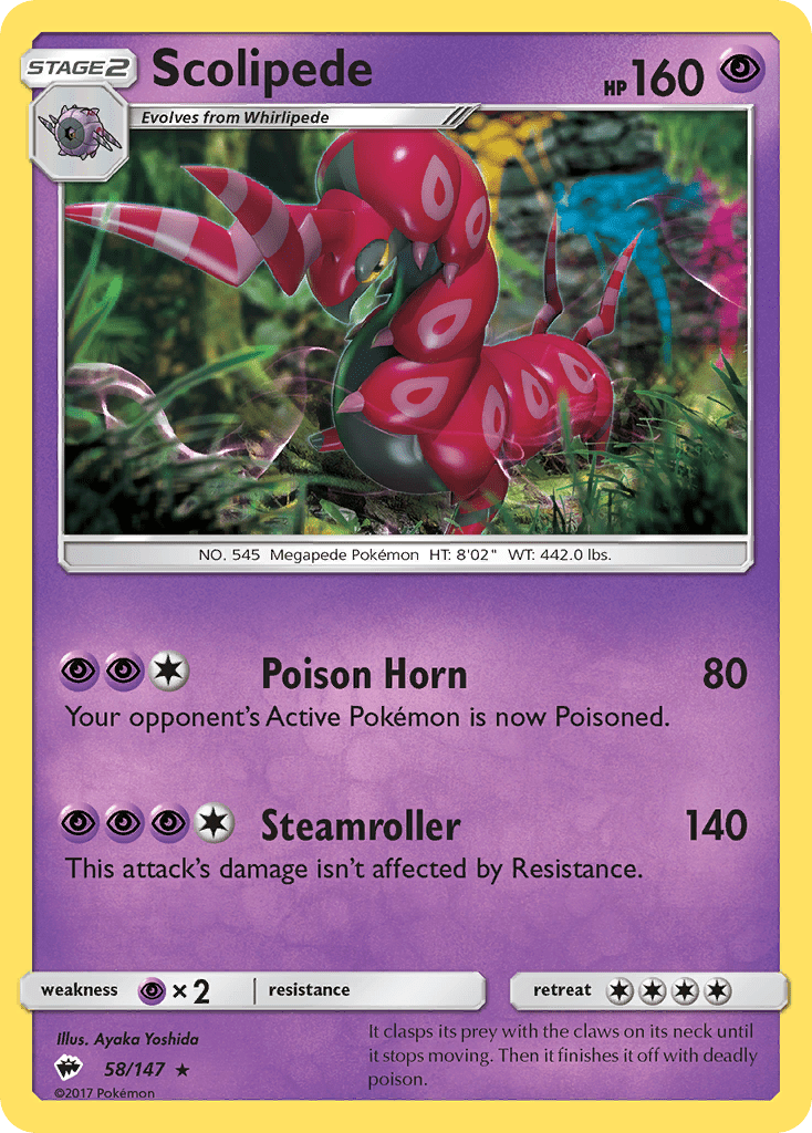 Scolipede (58/147) [Sun & Moon: Burning Shadows] Pokemon Single Pokémon  | Multizone: Comics And Games